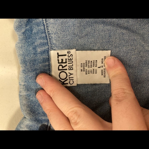 Vintage Koret City Blues Denim Jean Button Vest Upper  Floral  Large. - Picture 2 of 11